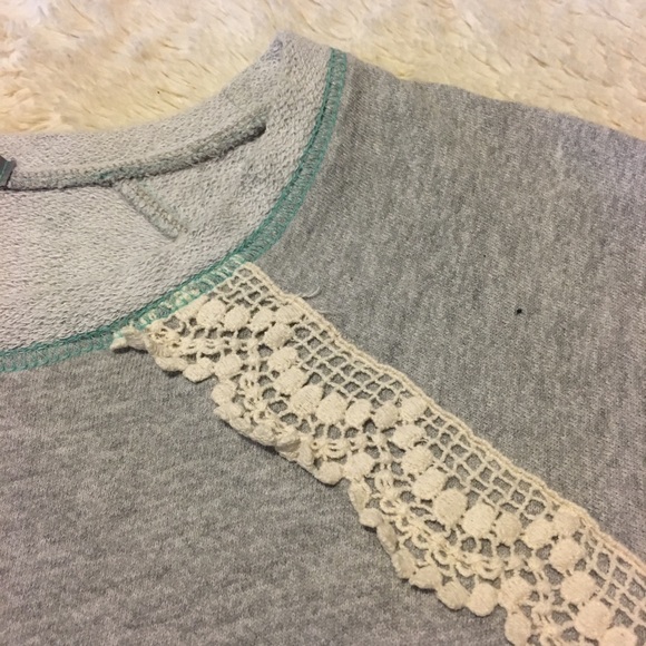 Lace Trim Sweatshirt — Made in USA! - Picture 1 of 3